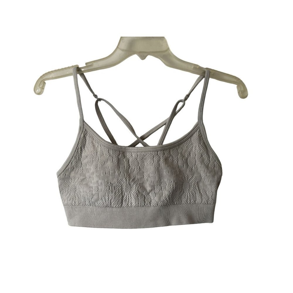 OFFLINE Sport Bra Gray Quilted Floral Med